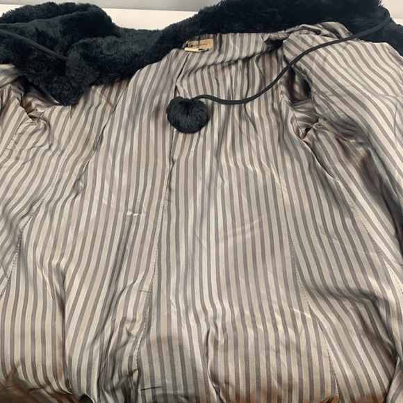 Elevenses Jacket Women 6 Black Anthropologie Faux Fur Bomber Overcoat Lined - Picture 13 of 14